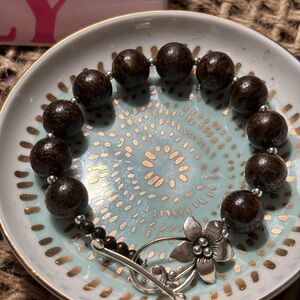 Hard to Find…Timeless & Elegant Silpada Brown Beaded Bracelet w/Silver Accents
